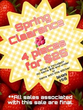 Pick 4 For $25!!  Spring Clearance Yellow Plaid Starburst Sale Details